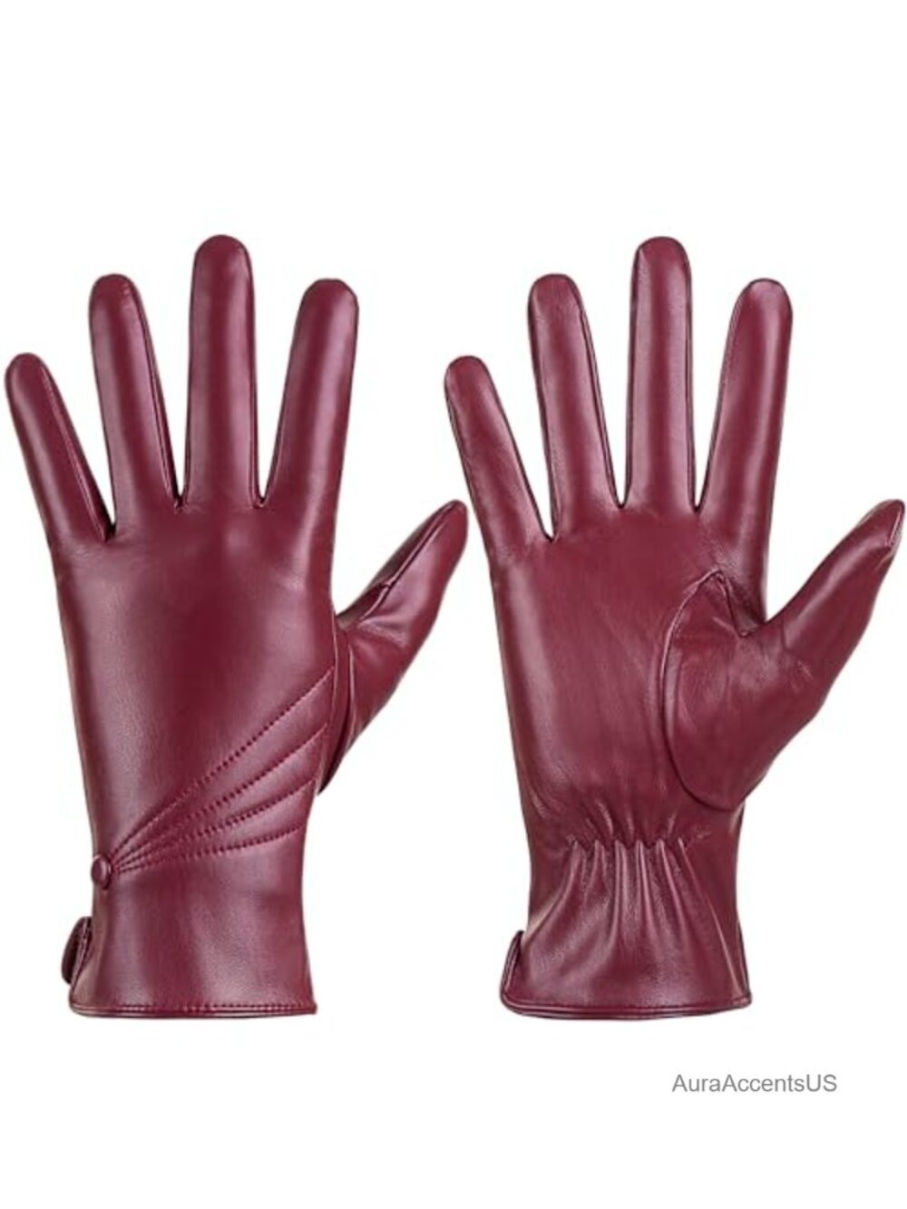 PU Leather Winter Gloves Touchscreen Cashmere Lined Warm Driving